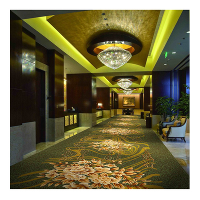 Luxury Hotel CRI Wool Woven Axminster Carpet European Style